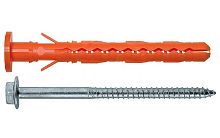 Дюбель фасадный 10x100 Fasty BFK-STB с бортиком со стопорным шурупом с пресс-шайбой картинка